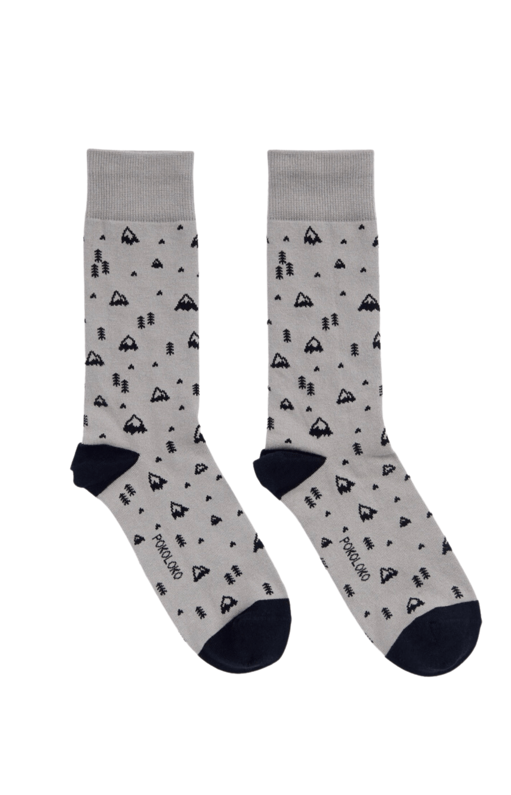 Ivy Lynne Home Grey S/M Mountain Printed Pima Cotton Socks