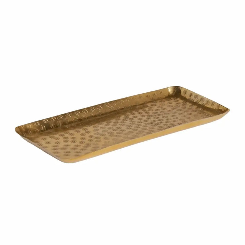 Pokoloko Rectangle Hammered Gold Tray