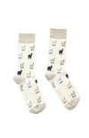 Ivy Lynne Home Cream S/L Alpaca Printed Pima Cotton Socks