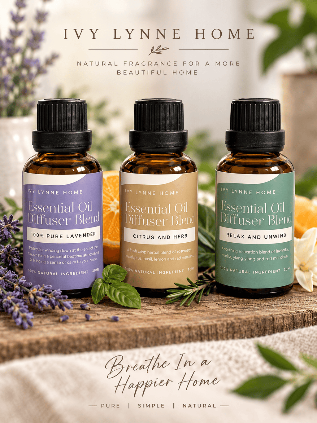 Ivy Lynne Home Essential oil Citrus and herb Citrus and Herb Essential Oil blend