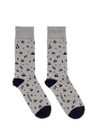 Ivy Lynne Home Grey S/M Mountain Printed Pima Cotton Socks