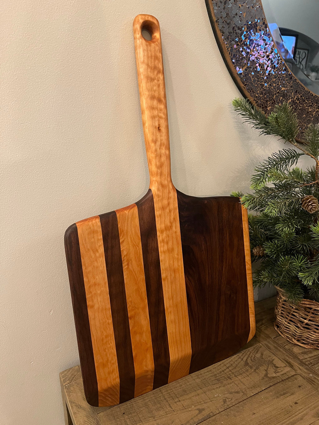 Ivy Lynne Home Pizza Peel - Maple & Walnut All The Rage Woodworking Pizza Peels