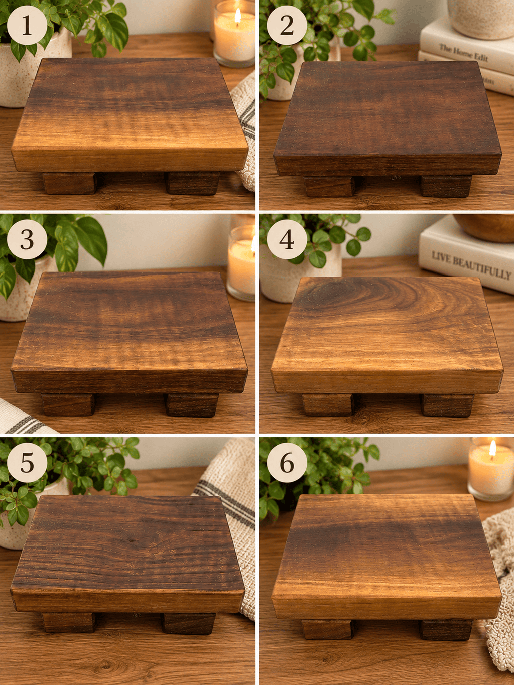 Ivy Lynne Home Walnut Wood Risers 6 inch