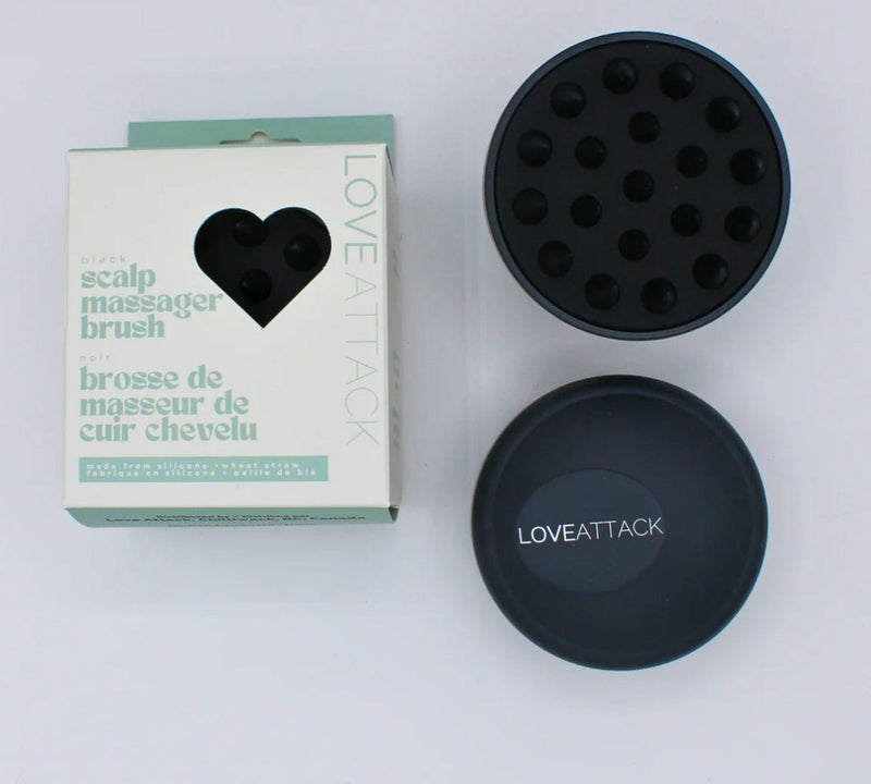 Kitsch Black Wheat Straw + Silicone Scalp Massager Shampoo Brush