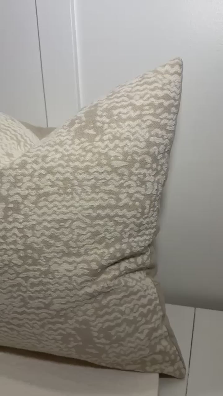 Ivy Lynne Home Luxury Chenille Pillow 20 x 20 Taupe & Ivory Textured Chenille Throw Pillow