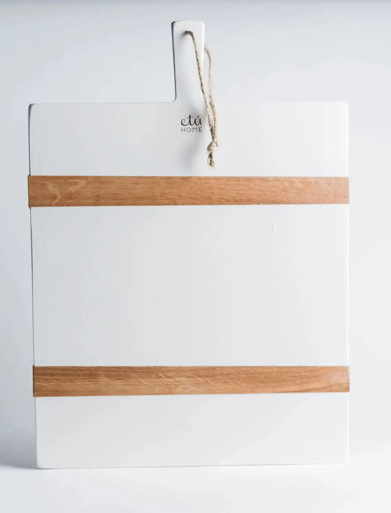 ETU Round Reclaimed White Wood Serving Tray ETU Serving Trays