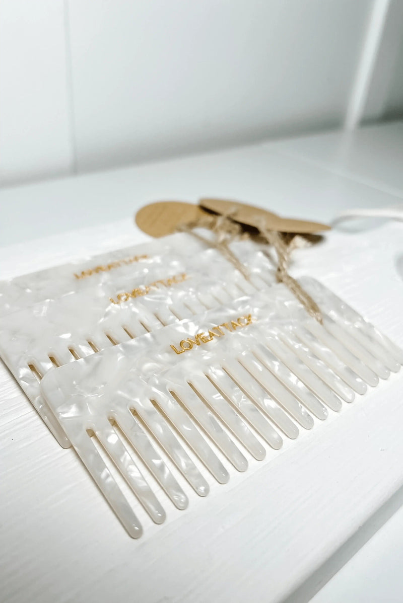 Love Attack Wide Tooth Detangling Cellulose Acetate Hair Comb