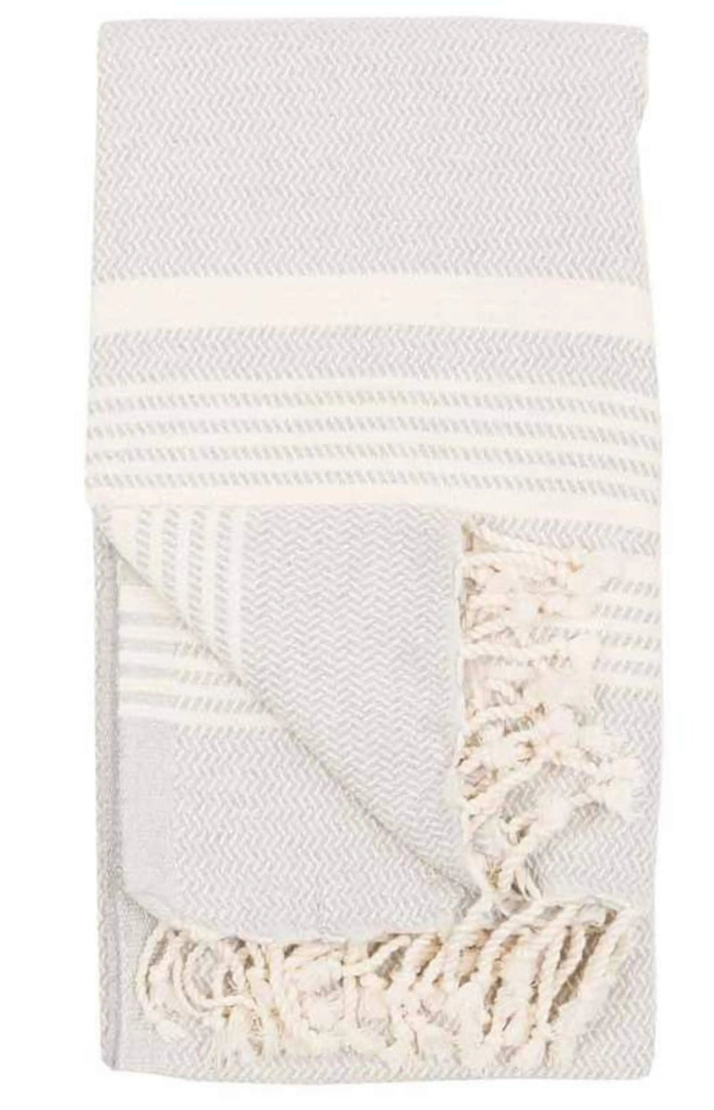 Pokoloko Grey and White Cotton Turkish Towel Turkish towel bath